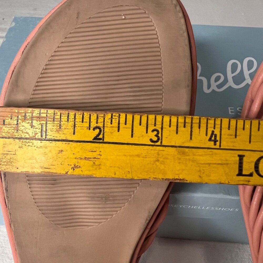 Seychelles-Lulus Size 9 Coral Leather Knotted Strap Slip-On Sandals Comfort - Picture 13 of 16